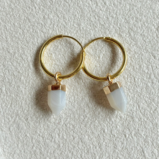 MAHLIA EARRINGS [WHITE QUARTZ]